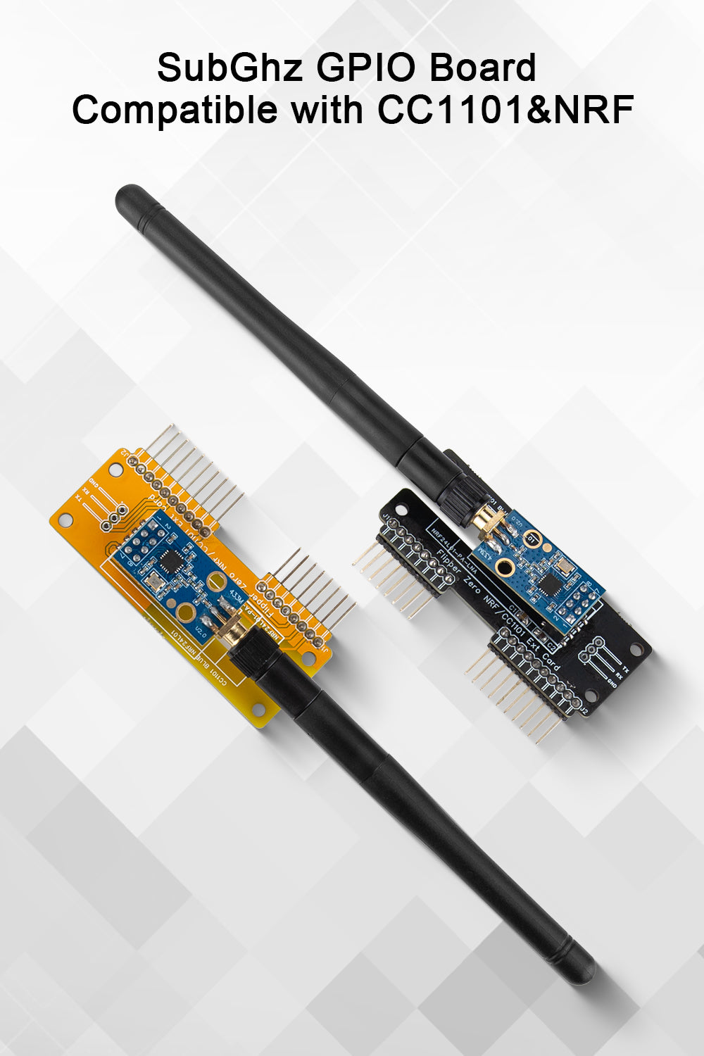 External CC1101 Antenna Module for Flipper Zero - SubGhz GPIO Board 433MHZ Antenna Provided (Black)