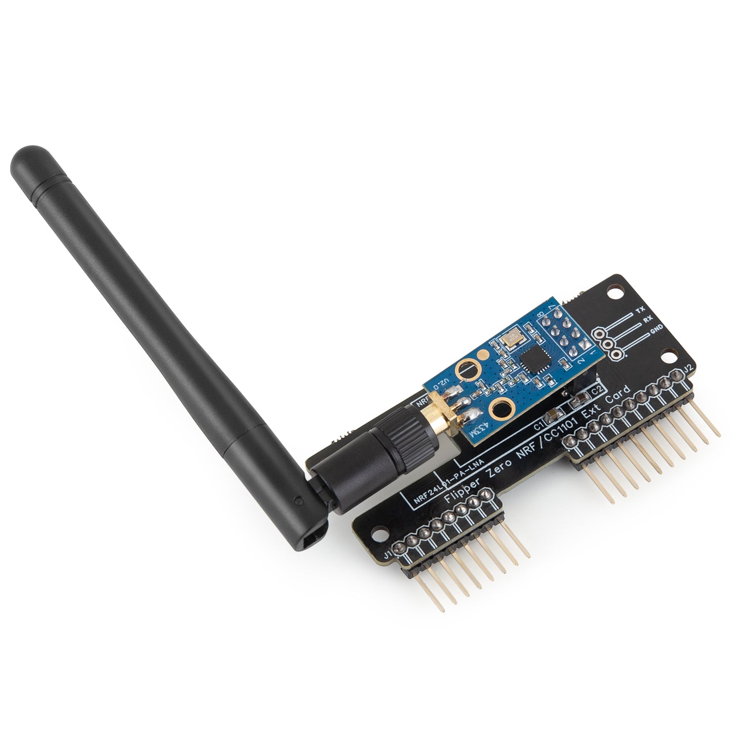 External CC1101 Antenna Module for Flipper Zero - SubGhz GPIO Board 433MHZ Antenna Provided (Black)